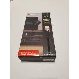 Monster High Speed 4K HDR HDMI Cable with Built-in Red LED Light - 6ftNew Sealed