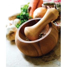 Ironwood Gourmet Olmec Mortar and Pestle, Acacia Wood