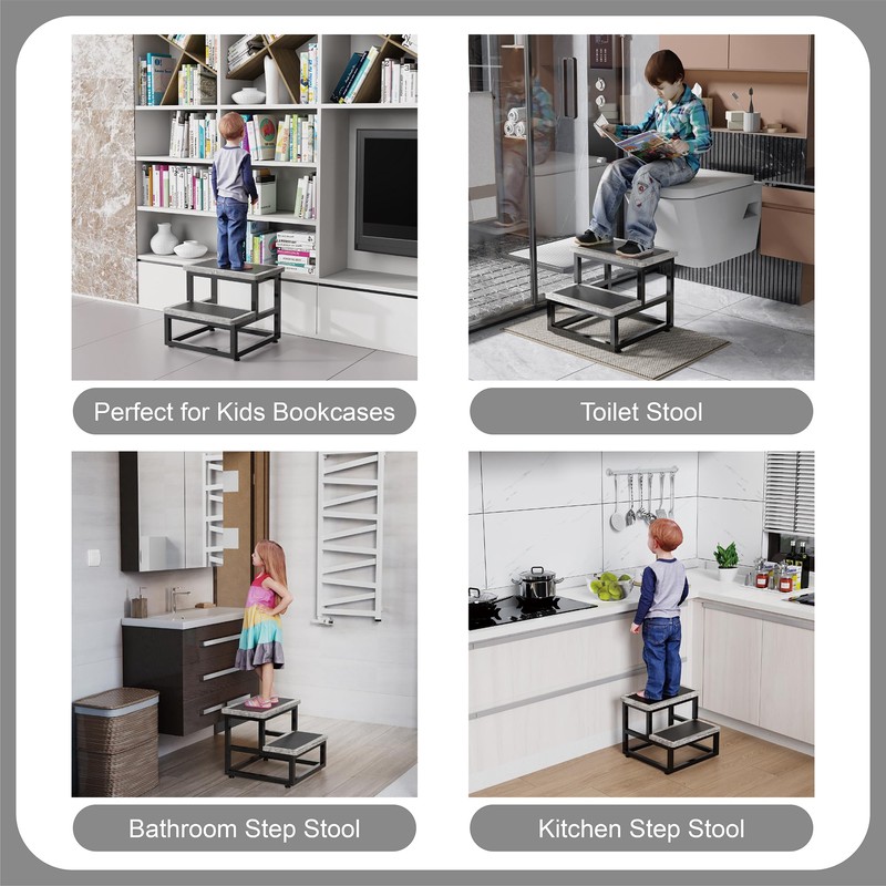 Step Stools for Adults Kids, Heavy Duty Sturdy Foot Stool