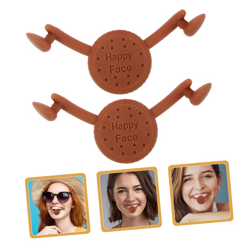 Baluue 2pcs Jaw Exerciser Smile Correction Braces Natural Dimple Maker