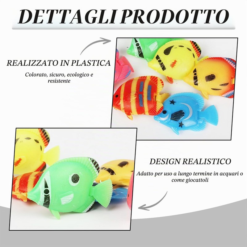 OAOSDH 20 Pezzi di Plastica Piccoli Pesci, Modelli di Pesce