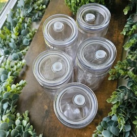 20/16oz Larger capacity 5 pack DYI snowglobe plastic can cups Crafting project snow globe drinkware Set Tumbler Washable Reusable Portable Mug Bottles - Color: Clear Lid 5 pack