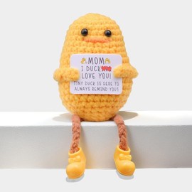 Mwmoeen Pocket Hug Positive Ente, Positive Duck Kreative Strickwolle Ente, Emotionale Unterstützung Enten Geschenke Party-Dekoration Familie Freunde Geschenk Kleines Geschenk für Freundin