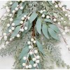 Worth Imports 24" Artificial Christmas White Berry and Leaf Teardrop