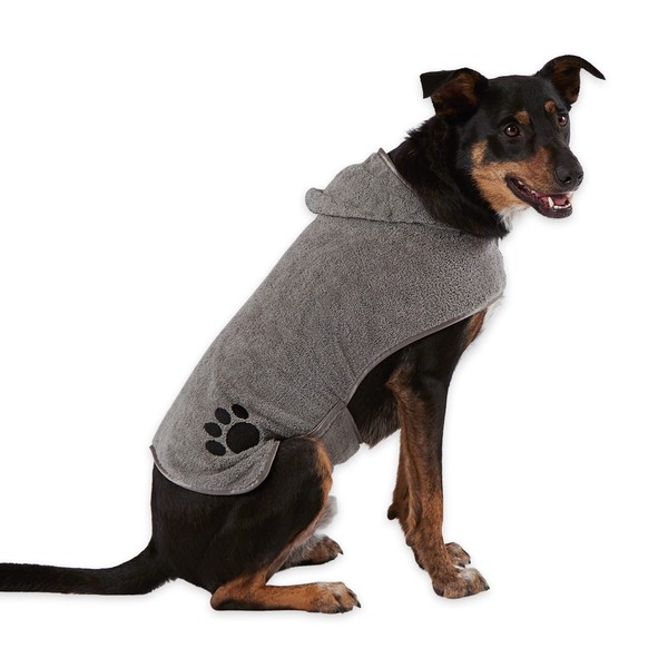 Bone Dry Pet Robe Collection, Embroidered Absorbent Microfiber Bath Robe