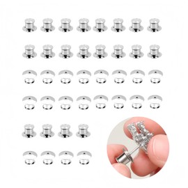 Backs Locking Pin,40 PCS Keepers Locking Clasp,Metal,for Uniform Badges,Hat,Jewelry Making