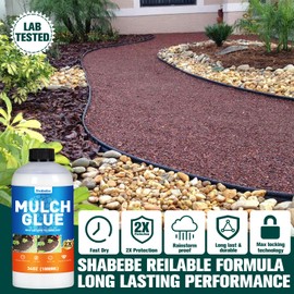 Mulch Glue -34OZ Mulch Glue for Landscaping, Ready to Use Fast-Dry Non-Toxic, Strong Mulch Gravel Glue, Mulch Binder Glue, Pea Gravel, Mulch for Garden, Mulch Lock and Pea Gravel Stabilizer