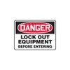 Accuform "Danger Lock Out Equipment Before Entering" Safety Sign, Accu-Shield™,