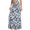 EXCHIC Women's Boho Flod Over Long Maxi Skirt Elastic High
