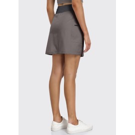 Hiverlay Women's Skorts Skirts Hiking Cargo Skirt with Biker Shorts Zip Pockets Outdoor Hiking Athletic Tennis Grey m