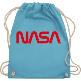 Shirtracer - Nerds & Geeks - Nasa Worm Motif - Organic Cotton Gym Bag and Cloth Bag - Blue -