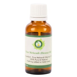 R V Essential Pure Mehendi (Henna) Oil 100 ml (3.38 oz) - (100% Pure and Natural) Pure Mehendi (Henna) Oil