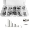 FullFun 360PCS M2.5 x 4/6/8/10/12/16/20/25mm Hex Socket Head Cap Screw
