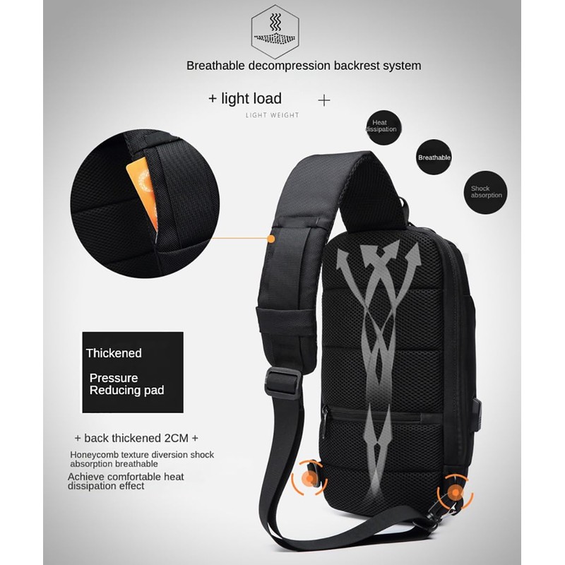Shockproof Protective Crossbody Shoulder Chest Backpack Travel Home Storage Bag