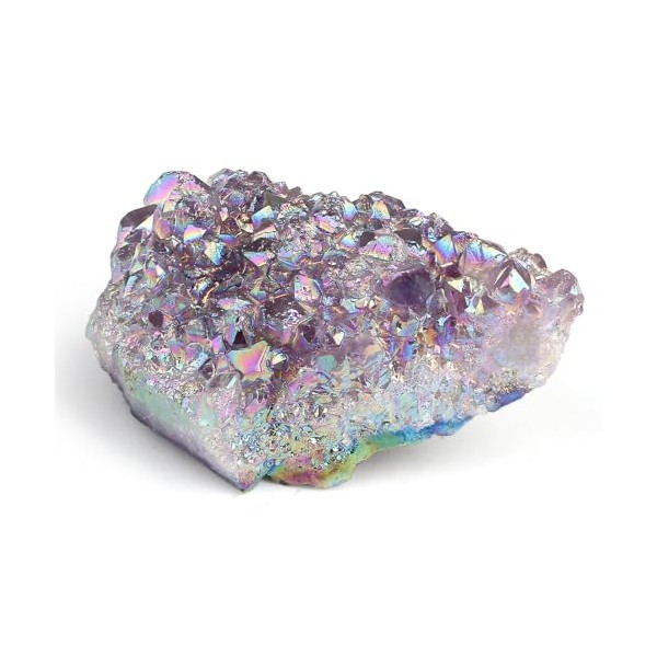 GUJOXILA GUJOXILA Aura Amethyst Geode Crystals 1.6"-2" Titanium Bonded Cluster