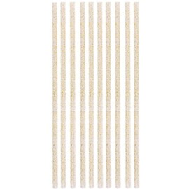 Unique Gold Glitter Reusable Plastic Straws (Pack of 10) - Perfect for Parties, Weddings & Catering Events