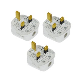 STATUS 13A 3 Pin Plug UK | White 13amp Electrical Plugs | Pack of 3 | 13APLUG3PK5