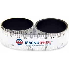 Magnetic Ruler Measuring Tape Tool for 36 Inches 100 cm 1m in WHITE - Flexible magnetic measuring tape - measures beams, doors and metal panels quickly and accurately
