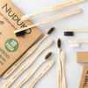 NUDUKO Toothbrush 10 Pack Bamboo Toothbrushes - Eco-Friendly Natural Wooden