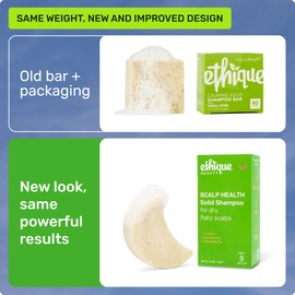 Ethique Scalp Health Shampoo Bar for itchy, dry, flaky scalps with Oatmeal - Plastic-Free, Vegan, Cruelty-Free, 3,88 oz - Formerly Heali Kiwi