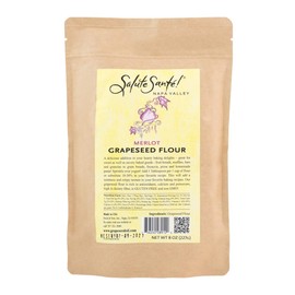 Merlot Grapeseed Flour by Salute Sante! Baking, Gluten-Free, Zero Waste, Non-GMO Grape Seed Flour, Vegan, 8 Ounce