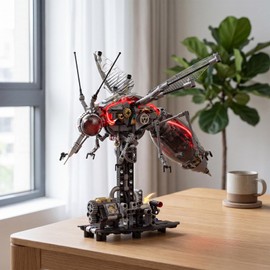 Mechanical Mosquito Building Set Lighted Insects Bug Animals Toy for Adults