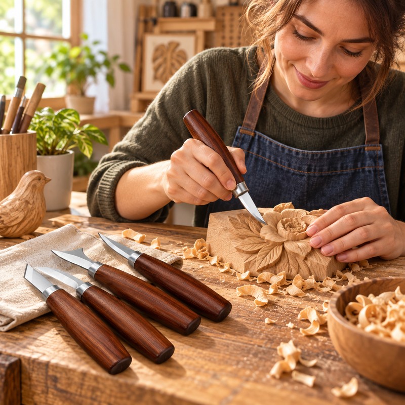 Wood Carving Tool Set for DIY Woodworking Projects – 4-Piece