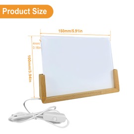 SYWAN Sublimation Night Lights Blank, 2 Pack Wood LED Acrylic Photo Frame 6 x 4 with Warm Light Sublimation Picture Frame Wood Stand Light for Heat Press Machine Printing