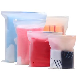 Reusable Ziplock Bags 25 Pcs Travel Storage Bags Plastic Hospital Bag for Suitcase Clothes & Maternity, Frosted Space Saver, 5 Multi-Size Ziplock Storage