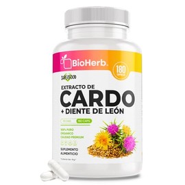 BioHerb® | Cardo Mariano + Diente de León | 80% Silimarina Estandarizada | Fórmula Potenciada | 180 Cápsulas de 500 mg | Suplemento Alimenticio | Sumi