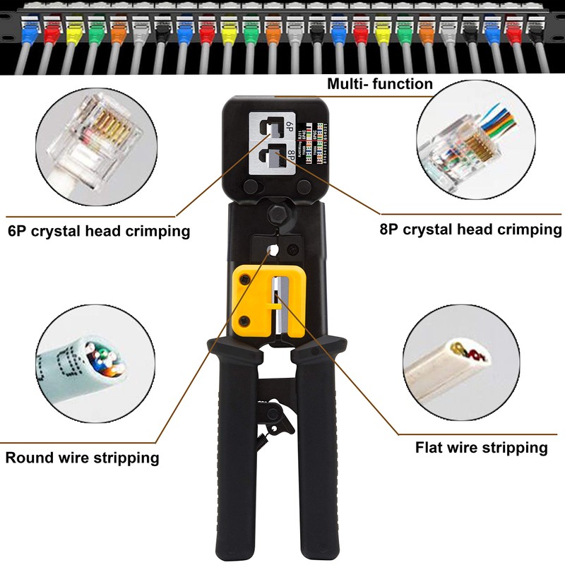 MAYLINE RJ45 Crimping Tool Set Cat5 Cat5e Cat6 Network Crimp
