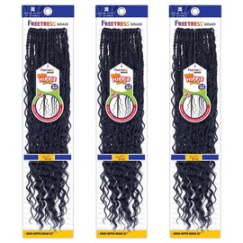 SHAKE-N-GO Synthetic Hair Crochet Braids Boho Hippie Braid 22" (3-pack, GREY)