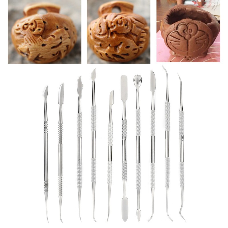 10Pcs Stainless Steel Clay Knife Sculpey DIY Sculpt Carving Knife