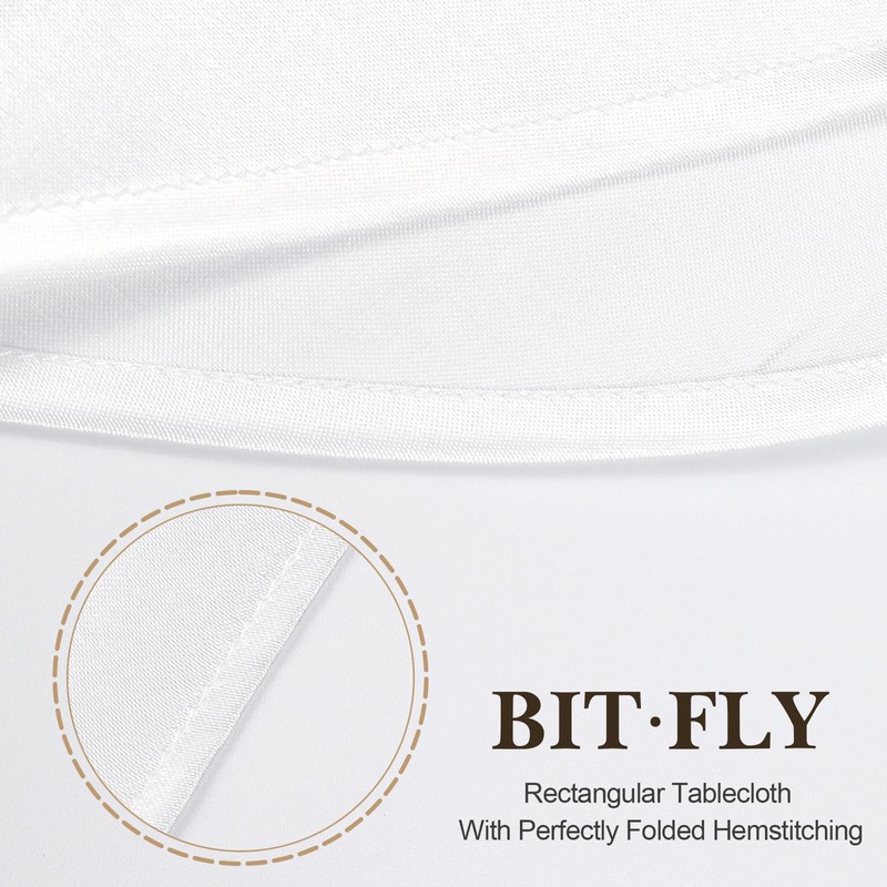 BIT.FLY 57 in x 126 in Rectangular Satin Tablecloth for
