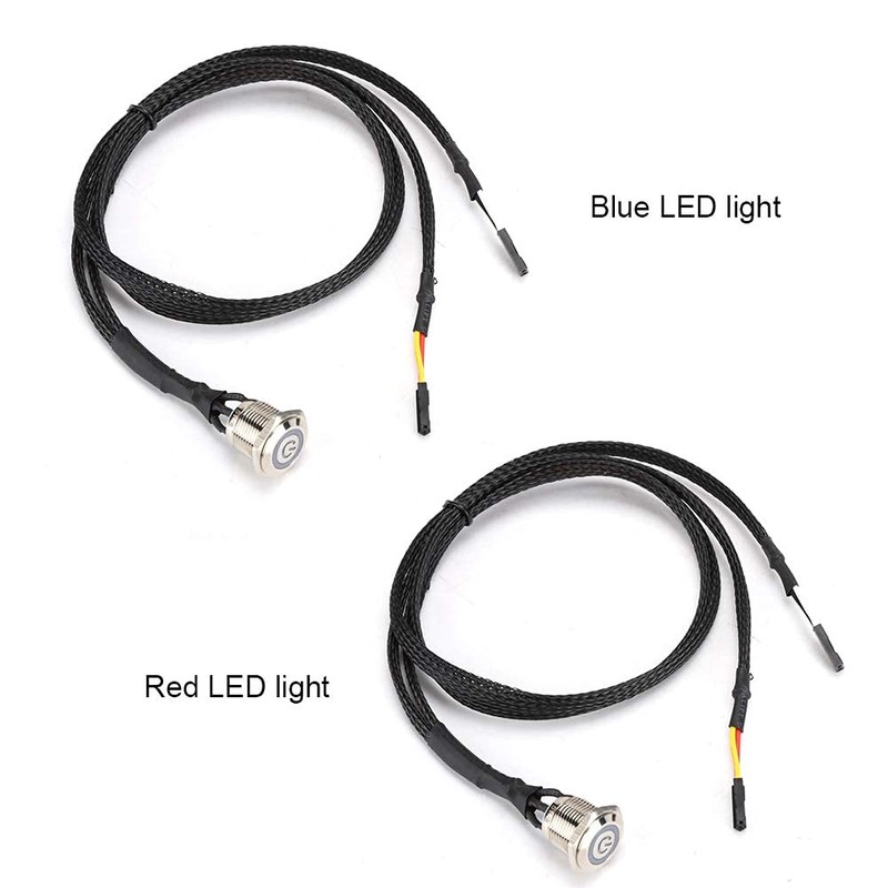 ASHATA Computer Power Button Cable, PC Power Reset Switch LED