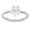 Good Luck Four Leaf Clover Nature Ring New .925 Sterling