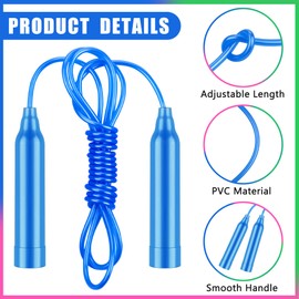 Aodaer 6 Packs Kids Jump Rope Set Colorful Outdoor Jump Ropes 7.3 Feet Adjustable Skipping Ropes for Outdoor Fun Activity Great Party Favor