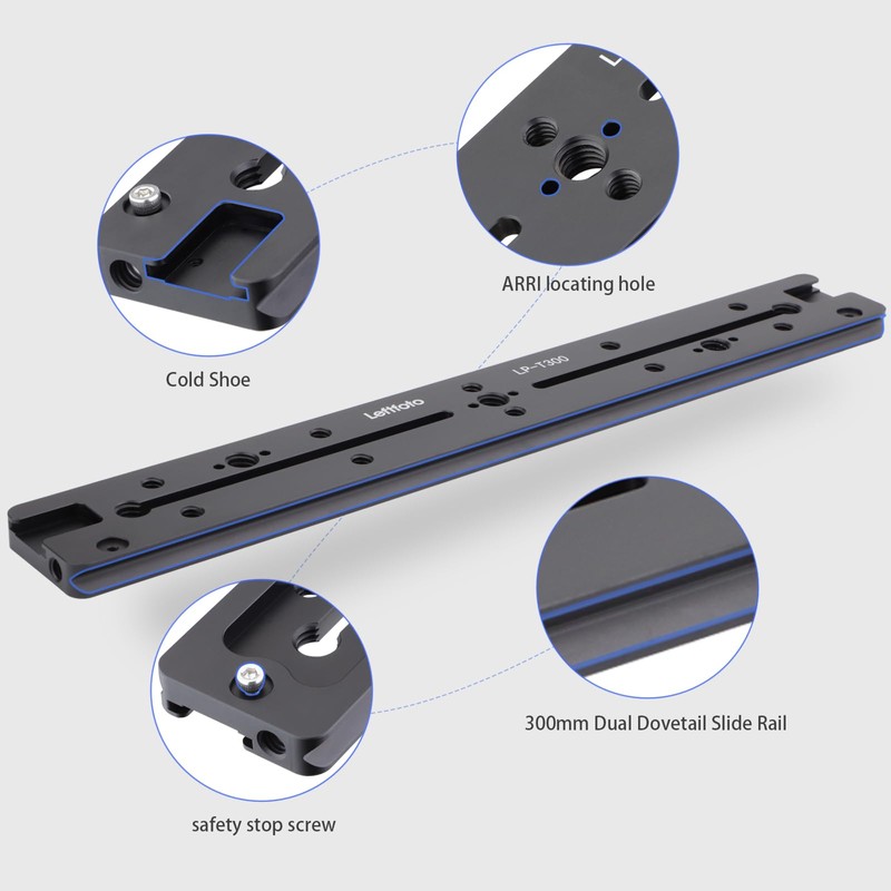 LEFTFOTO 300mm Ari Groove Slide Rail, Arca Swiss Type Quick