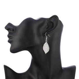 Dangle Earring for Women,Leaf Drop Earring with Girls Rose Gold or Silver Plated Earring Stainless Steel Earring (Silver Plated)