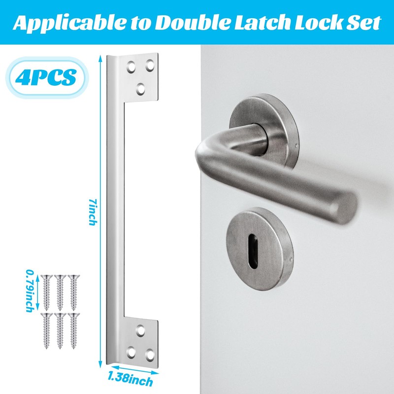 Blulu 2 Pcs Door Latch Guard Plate 7 Inch Outswing