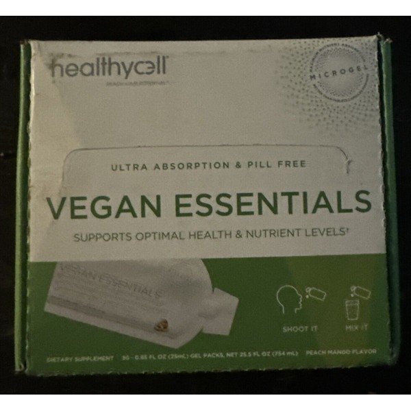 Healthycell Vegan Essentials Vegan Multivitamin Liquid Gel 30 Pack 3/3/25