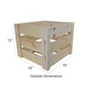 Farrinne Wooden Slatted Crate, 16x16x13 Inch Outside Dimensions Knockdowm Style