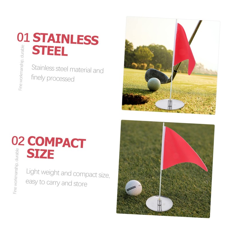 Gatuida 1 Set Golf Practice Flag Golf Hole Cup Tray