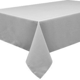 Home Direct Extra Large Rectangular Fabric Tablecloth 150x300cm 59"x118" Zinc Light Grey Silver
