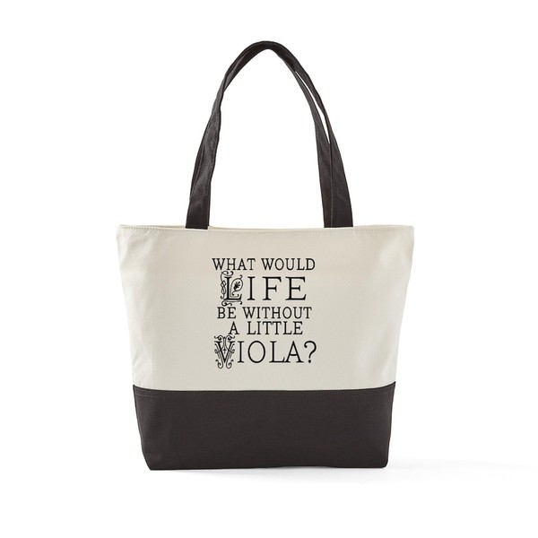 CafePress Viola Music Quote Canvas Tote Top Zipper Closure