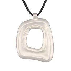 GelConnie Women Casual Necklaces Vintage Leather Necklace Statement Pendant Necklaces Trendy Silver Spiral Necklace Square Design