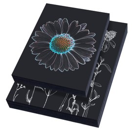 Crtiin 100 Sheets Black Sketch Drawing Paper Heavyweight 150 GSM /100 Lbs Artist Drawing Paper Sketchbook for Colored Pencil, Oil Pastel, Charcoal, Gel Pen, Chalk(6 x 9 Inches, 9 x 12 Inches)