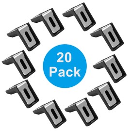 Zorveiio 20 Pcs 1" Plastic Right Angle Bracket L Brackets, Metal 90 Degree Corner Brace Corner Support for Wood Shelf Chair Cabinet Box-Black