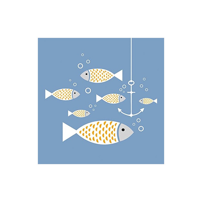 20 Napkins Anchor in the Ocean Full of Fish Table