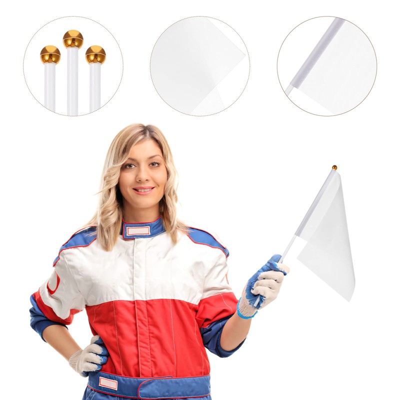 TOYANDONA Pack of 24 White Flag Mini Flags Small White
